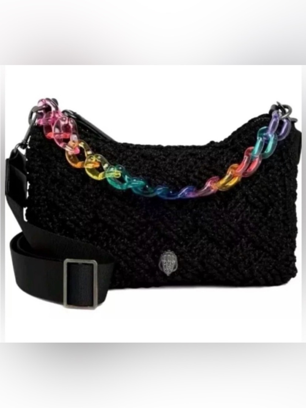 Kurt Geiger London Black Crotchet Crossbosy w/ Matching Coin Pouch